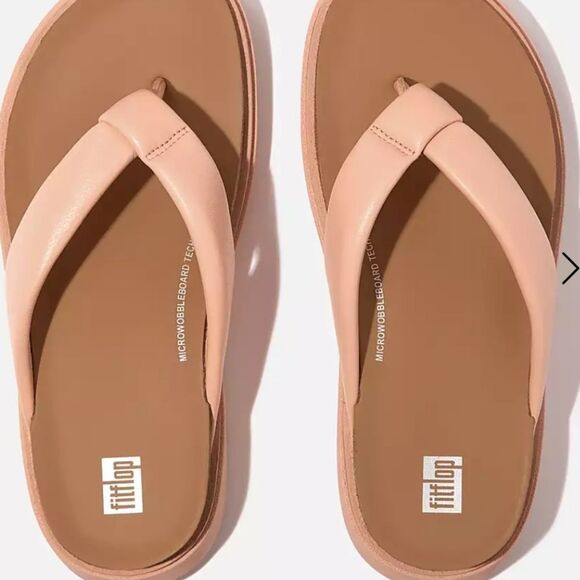 FitFlop Gen Ff Padded Strap Leather Toe-Post Sandals- Blushy - Picture 4 of 15